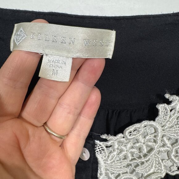 Eileen West Black Sleeveless Chemise Nightgown Dress Women’s M Sleepwear - Picture 5 of 6